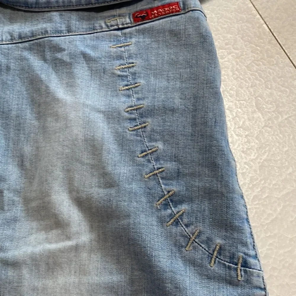 Madoc 90’s Y2K Denim Mini Skirt Light Wash Made In Europe Sz S - Picture 9 of 13